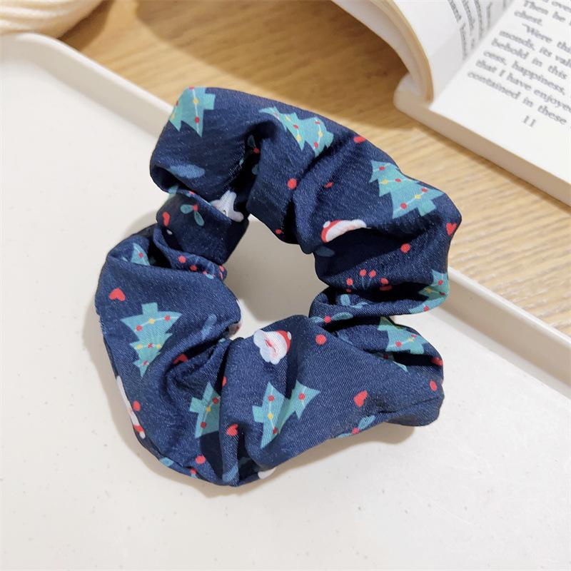 

Рождественские большие резинки-скранчи: Праздничный принт Эластичные аксессуары для волос для хвостиков и пучков