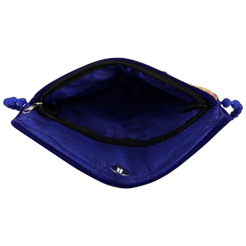 Clutch Bags for Women Jaipuri Rajasthani Handmade Embroidery Mirror Work Stylish Sling Bags for Women Cross Body Bags for Ladies and Girls - 22X16 Cm