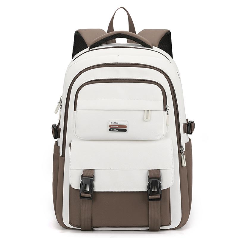 Junior High School Student Schoolbag Female Light And Simple Primary School Student Large-Capacity Burden Reduction High School College Student Male Single pack хаки