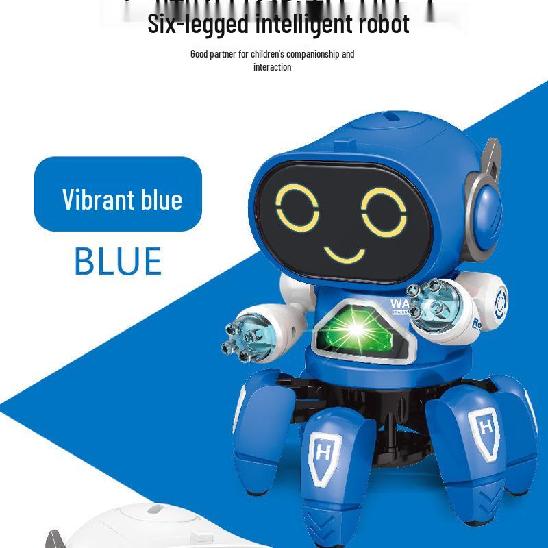 Electric Luminous Six-Claw Singing and Dancing Robot Fish Toy for Kids