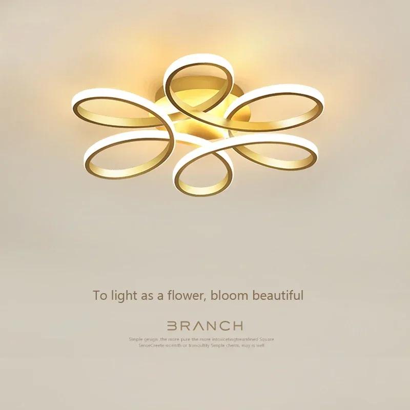 Modern LED Ceiling Lamp For Living Room Restaurant Bedroom Corridor Chandelier Six Petal Flower Design Lighting Fixture Lustr