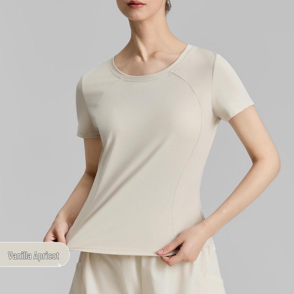 2026 Women's Spring/Summer Yoga T-shirt: Round Neck, Bare Feel, Short Sleeve, Slim Fit, Running & Fitness Top