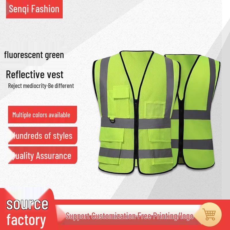Reflective Multi-Pocket Cold-Proof Vest for Construction, Landscaping, Sanitation, Traffic, Ride-Hailing, and Riding