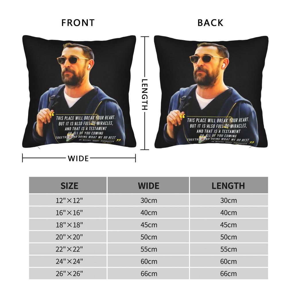 The Pitt Pillowcases Merch Printing Cushion Cover Decoration Dr. Jack Dr. Robby Throw Pillow Case Cover Chair Multi-Size
