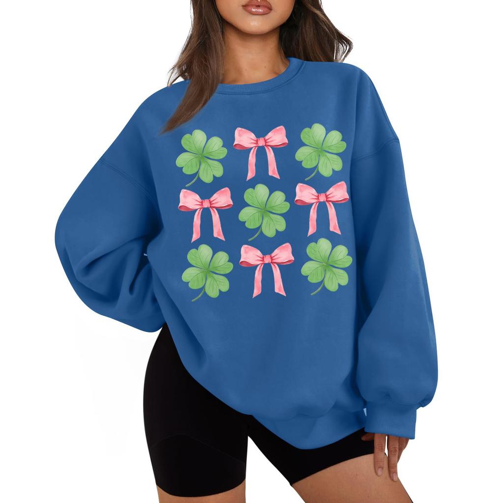 Women's Casual Fashion Long Sleevet Round Neck Sweatshirt Top