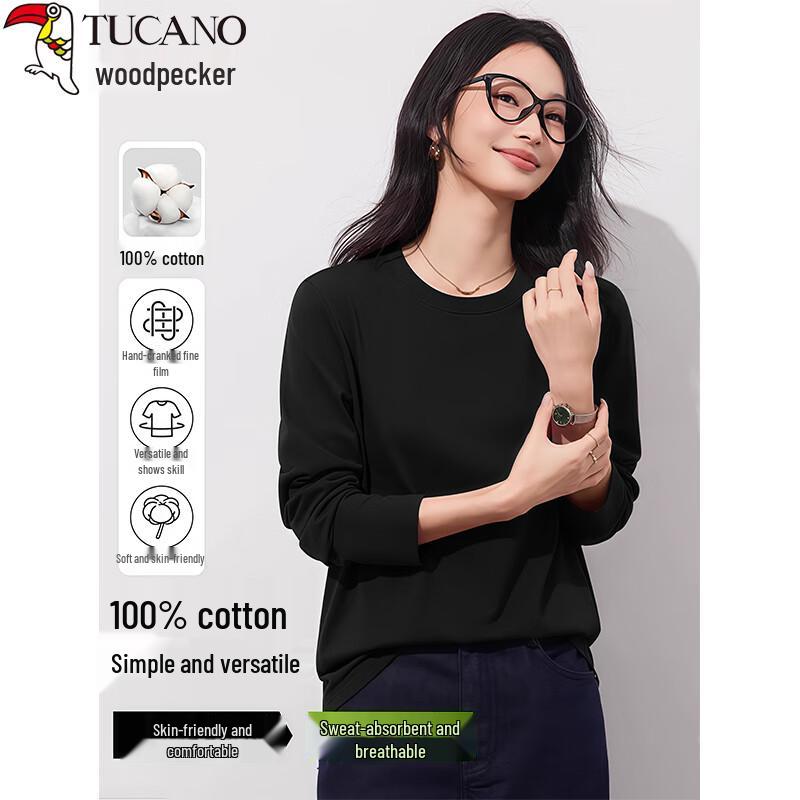 

Woodpecker Women s Pure Cotton Long Sleeve T-Shirt L