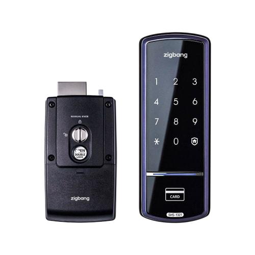ZIGBANG SHS-1321 Metal Lock with Touchscreen Smart Deadbolt, Up To 20 Persons, Easy Opening with Master Password and RFID Card, Automatic Closure, Fir
