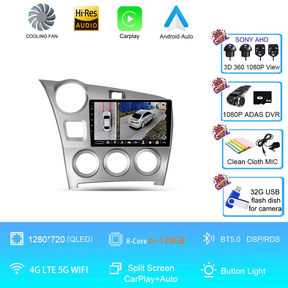 Android 14 For Toyota Matrix 2 E140 2008 - 2014 Radio Stereo Wireless Carplay Multimedia Player GPS Navigation QLED Screen Touch