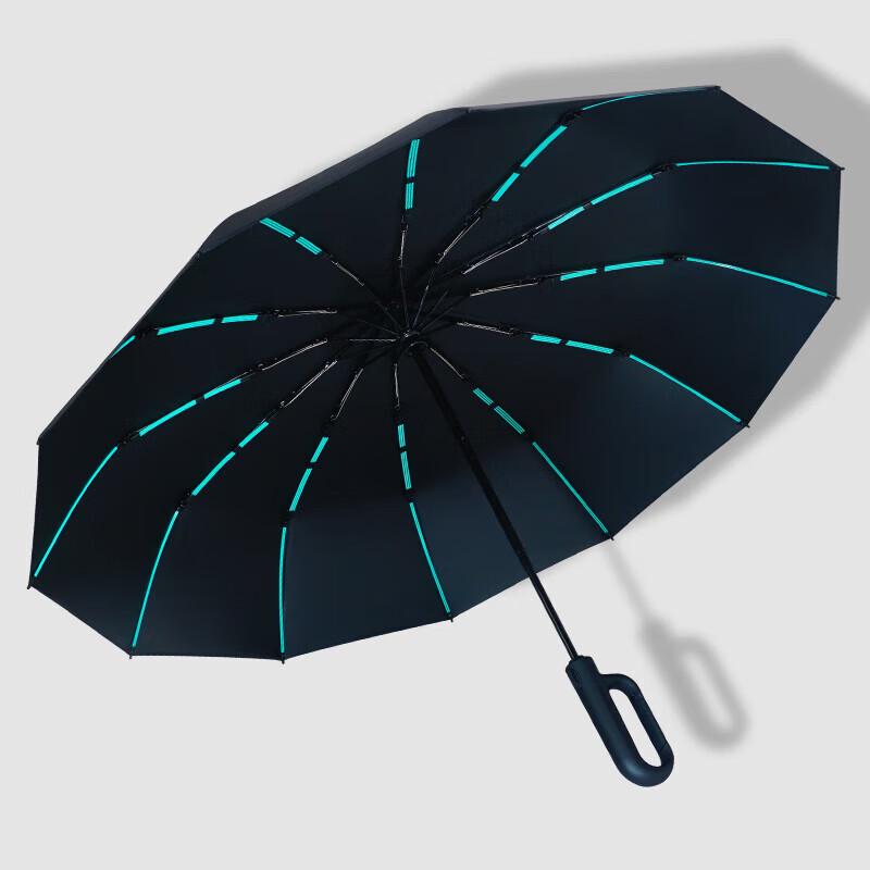 Guarda-chuva Hongye totalmente automático com abertura reversa em 3 partes e revestimento UV preto.