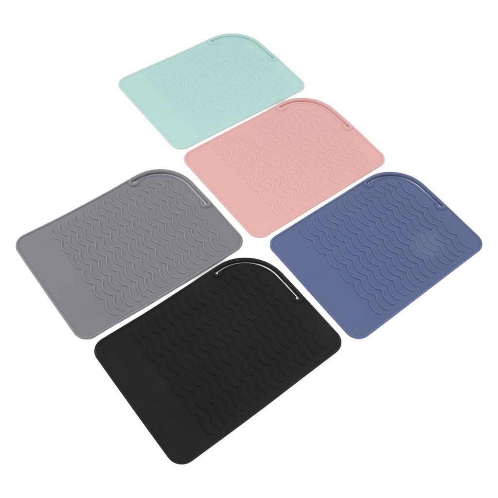 5Pcs Heat Resistant Silicone Mat Pouch for Curling Irons Hair Straighteners Flat Irons