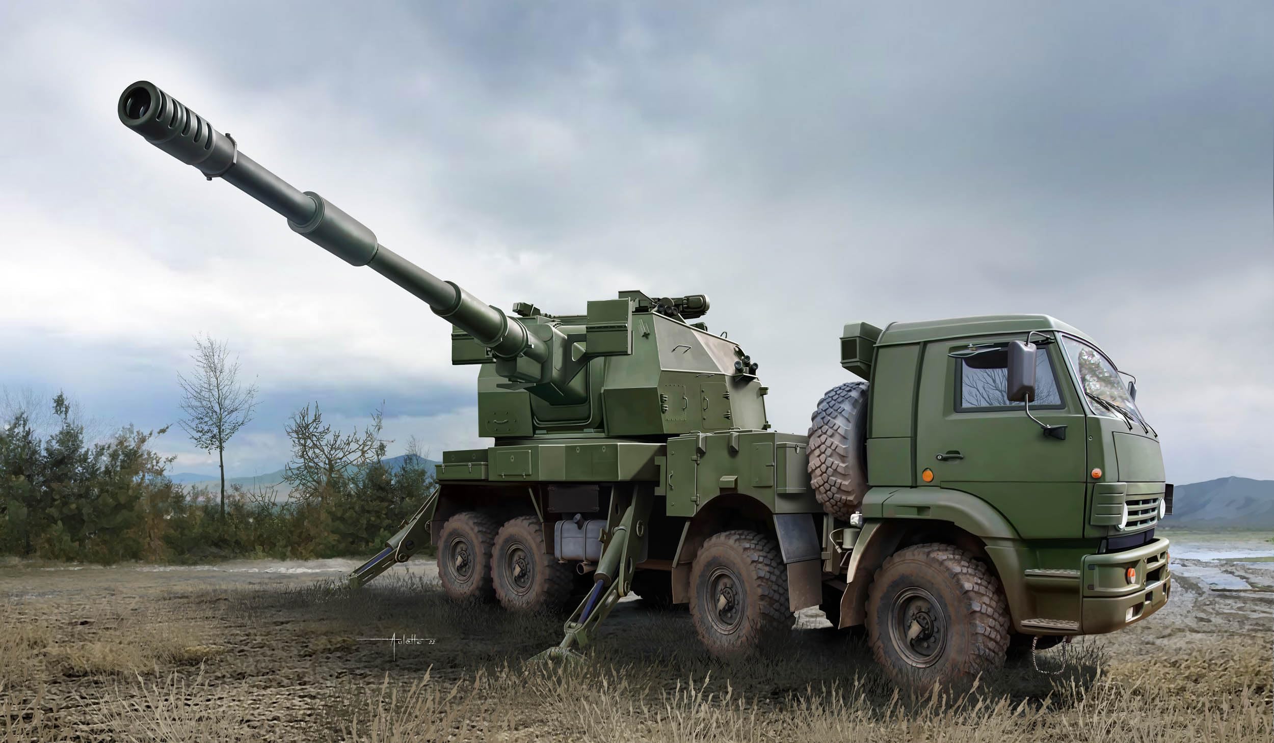 

Trumpeter Российская Федеральная Армия Коалиция Колесная САУ Пластиковая Модель 01085 1/35 2С35-1 СВ-КШ Самоходная