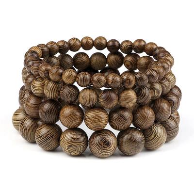 6/8/10/12mm Männer Vintage Armband Original Holz Perlen Meditation Gebet Buddha Stretch Armbänder & armreif Frauen Yoga Schmuck Geschenk