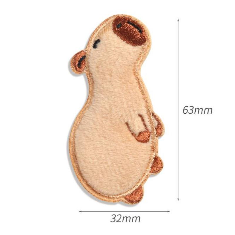 5Pcs Kapibala Capybara Embroidered Patches Applique Clothing Patch Decoration