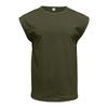 Men's Sleeveless Crew Neck Muscle Fit T Shirt Cotton Fabric Straight Hem Casual Solid Design Top for Daily Wear