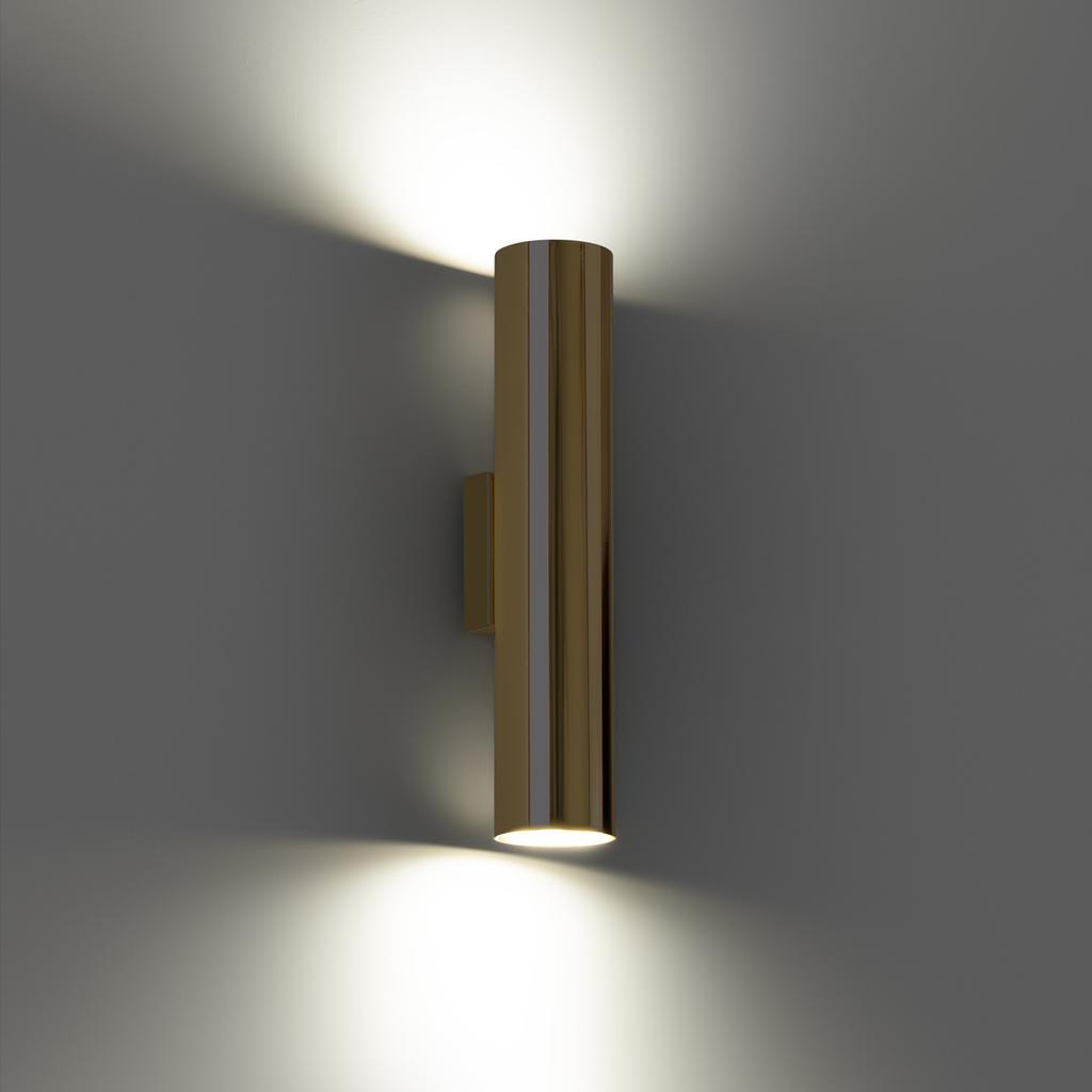 Lagos 2 Gold Gloss Wall Lamp