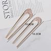 Metal U Shape Hair Stick Women Elegant Shell Enamel Hairpin Female Headwear