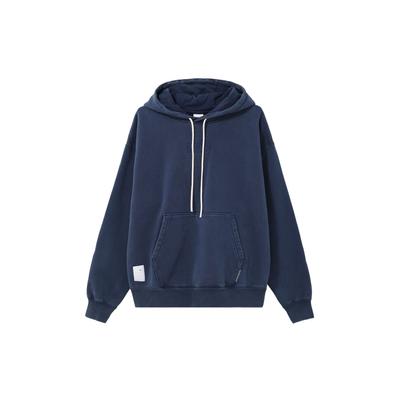 Na-Ke Zen And Tea Series Embroidered Logo Loose-Fit Fleece Hoodie Men Tops Space-Blue DQ9311-492