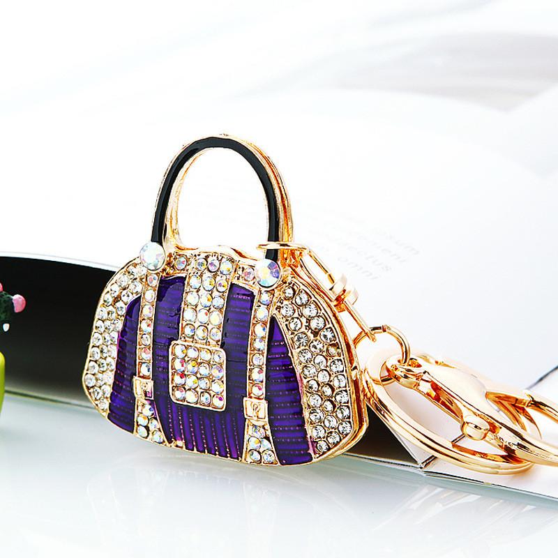 Creative Keychain Rhinestone Beautiful Metallic Purse Charm Perfect For Women Present