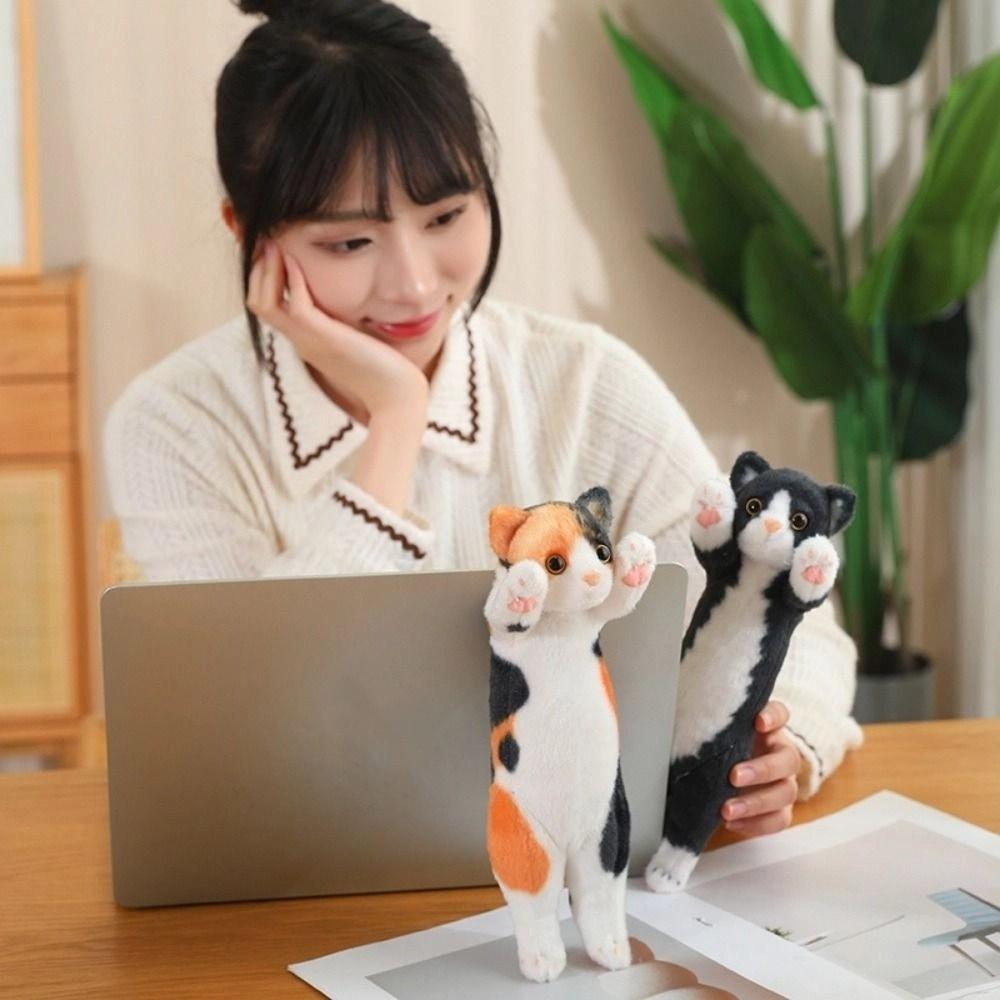 Standing Simulation Cat Plush Toy PP Cotton Jumpping Kitten Plush  Birthday Christmas