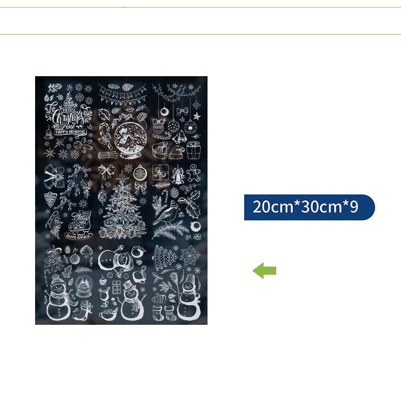 2026 Christmas Window Clings New Year Static Sticker Elk Snowman Window Decoration for Home Festival Gift