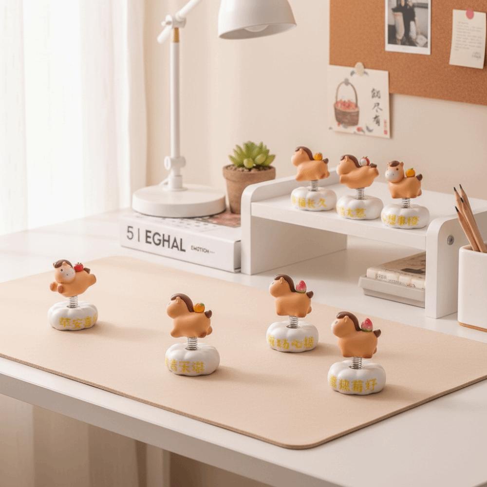 Shakable Zodiac Pony Ornament Resin Horse Car Decoration Ornament  Car Decoration