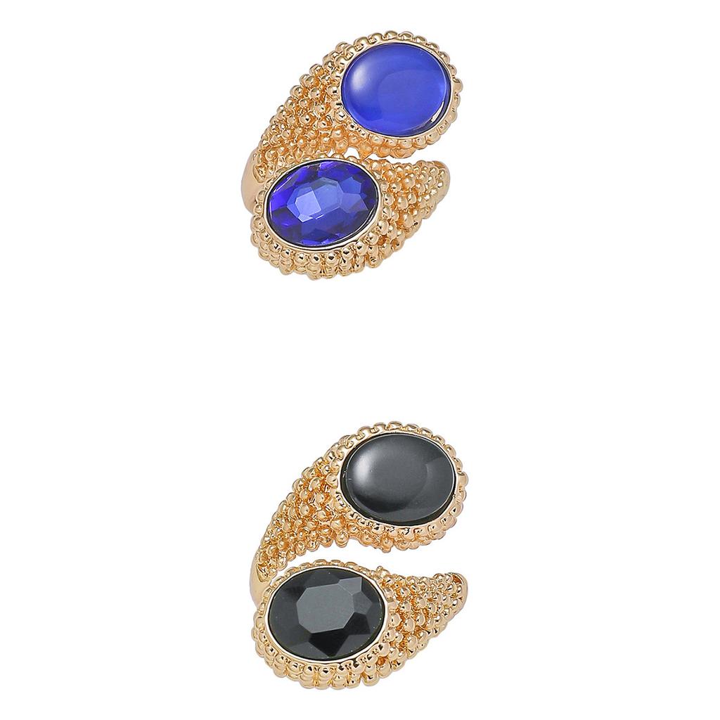 Exaggerated Water Drop Diamond Set Personalized Diamond Set Multi Color Metallic Unique Women's Ring with Adjustable Opening
