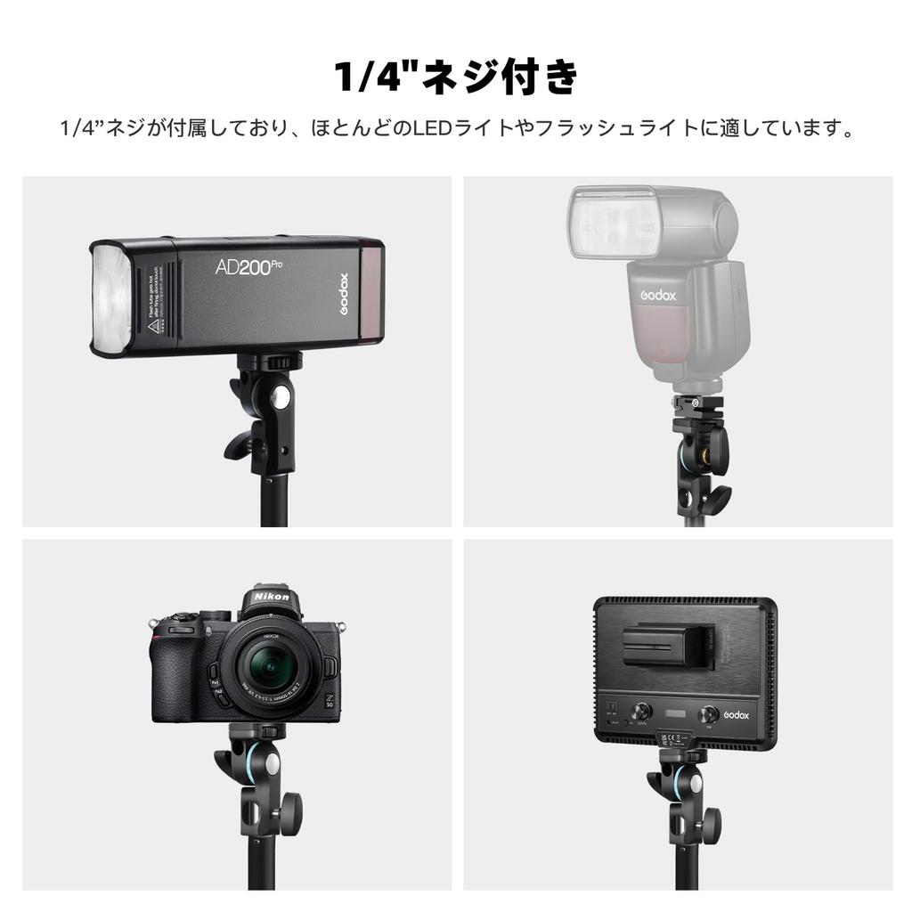 GODOX Flash Bracket Light Stand Holder for Video Photography Umbrella and Studio Invoice Issue Available AD-E2 Flash, Light, Light,