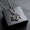 Chinese Style Retro Dragon Titanium Steel Pendant, Domineering Double Dragon Men'S Stainless Steel Personalized Necklace Jewelry