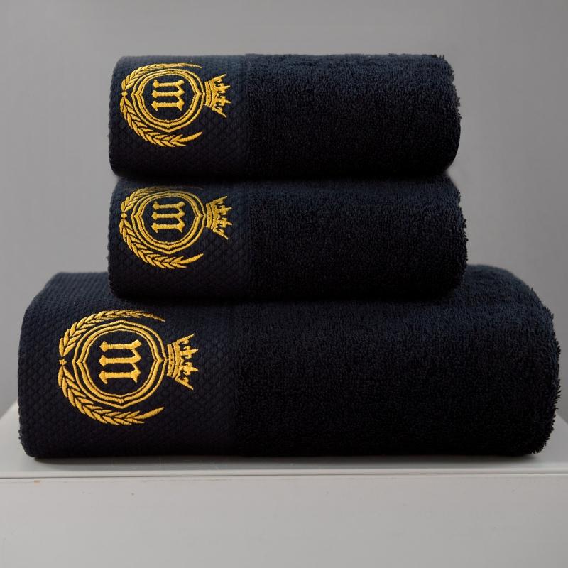 

Black High-end Face Towel Bath Towel Hotel SPA Nail Salon Barber Customized Name Initials