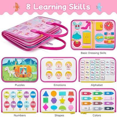 Felt Little Princess Early Education Busy Board Learning Board Educational Children'S Clothing Felt Board Zipper Toy