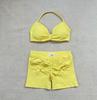 JYL 2023 Sports High Waist Tight Hip Lifting Shorts Ribbed Set