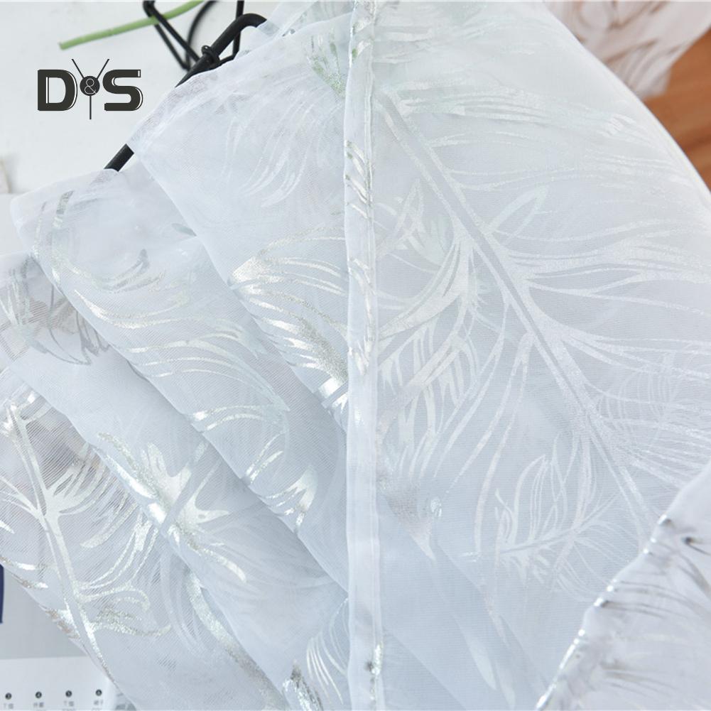 DYS Home Decor Feather Design Drape Balcony Window Tulle Voile Sheer Curtain