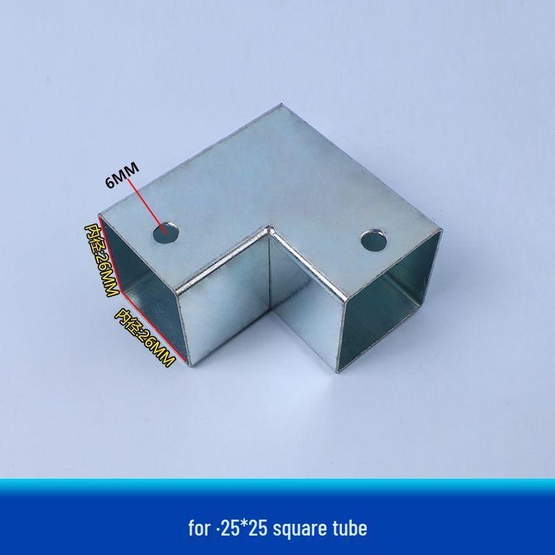 Galvanized Steel Wrought Iron Connector: Two/Three-Way Swivel Right Angle for Square Tubes.