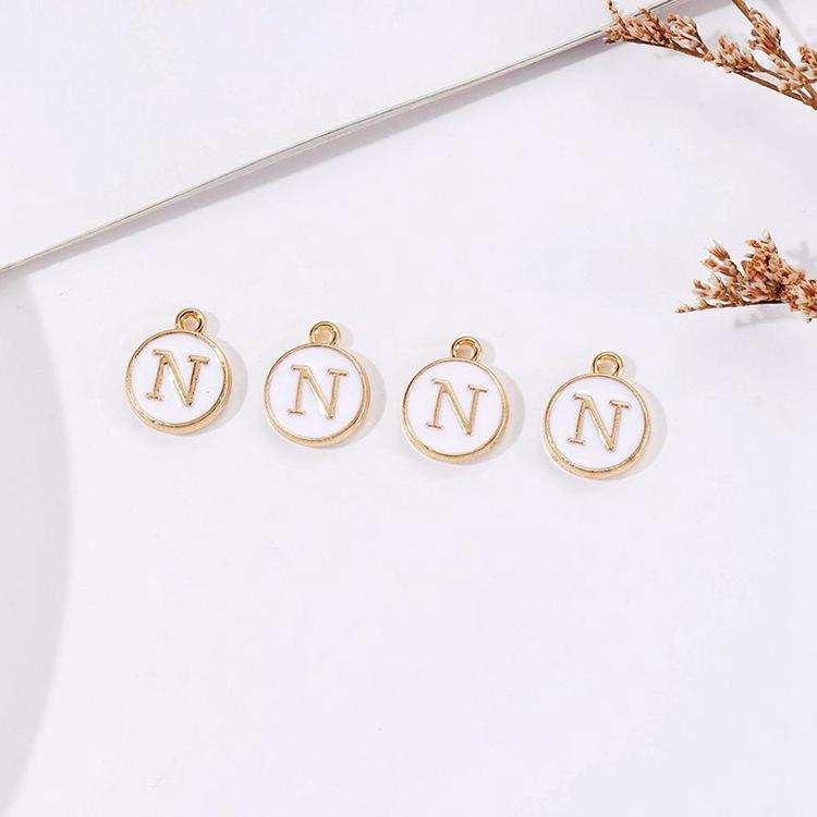 DIY Koreanischer Buchstaben Zubehör Bausatz: 26 Alphabetanhänger für Schülerinnen - Doppelseitig, Webmaterialien mit großem Loch