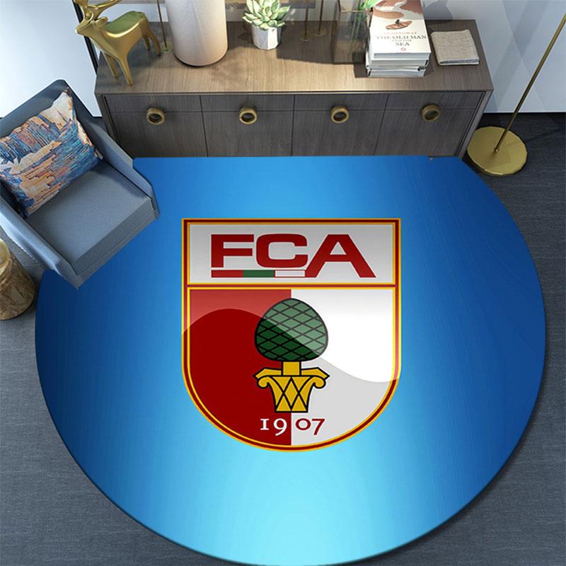 FC Augsburg,Runder Teppich,Teppich für Wohnzimmer Schlafzimmer Sofa Spielzimmer Dekor,Rutschfeste Fußmatte