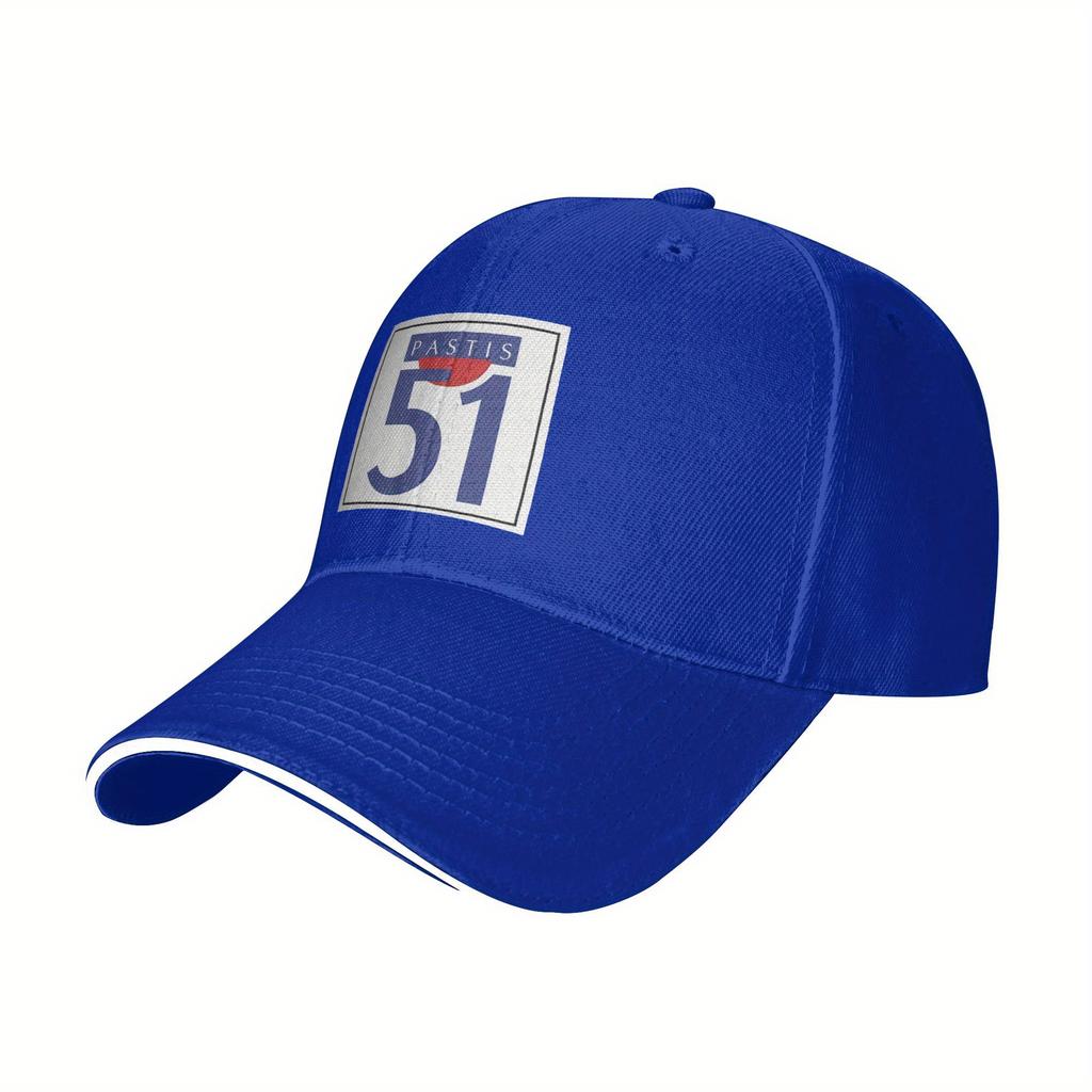 Adjustable PASTIS 51 Logo Casual Sandwich Baseball Cap  Black Polyester Breathable Machine Washable Professional Dry