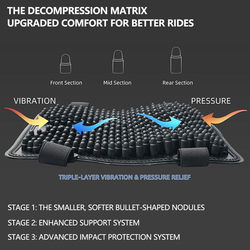 3D Miękka Silikonowa Pokrywa Poduszki Tylnego Siedziska Motocykla Oddychająca Ochrona Przeciwsłoneczna Izolacja Cieplna Pokrowiec na Podkładkę Siedziska Motocykla Uniwersalny
