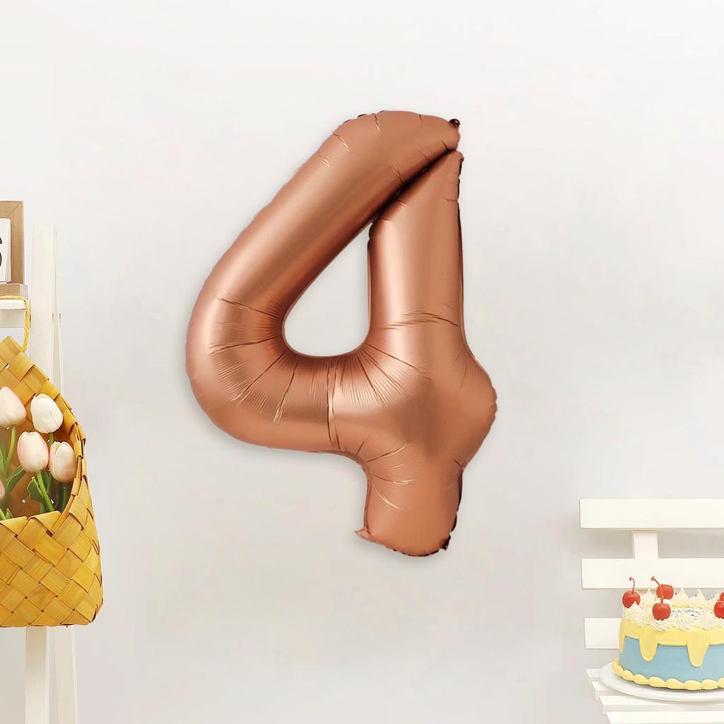 40-Inch Retro Orange Digital Aluminum Film Balloon, Baby Children'S Birthday Party Classroom Decoration Wedding Celebration Decoration