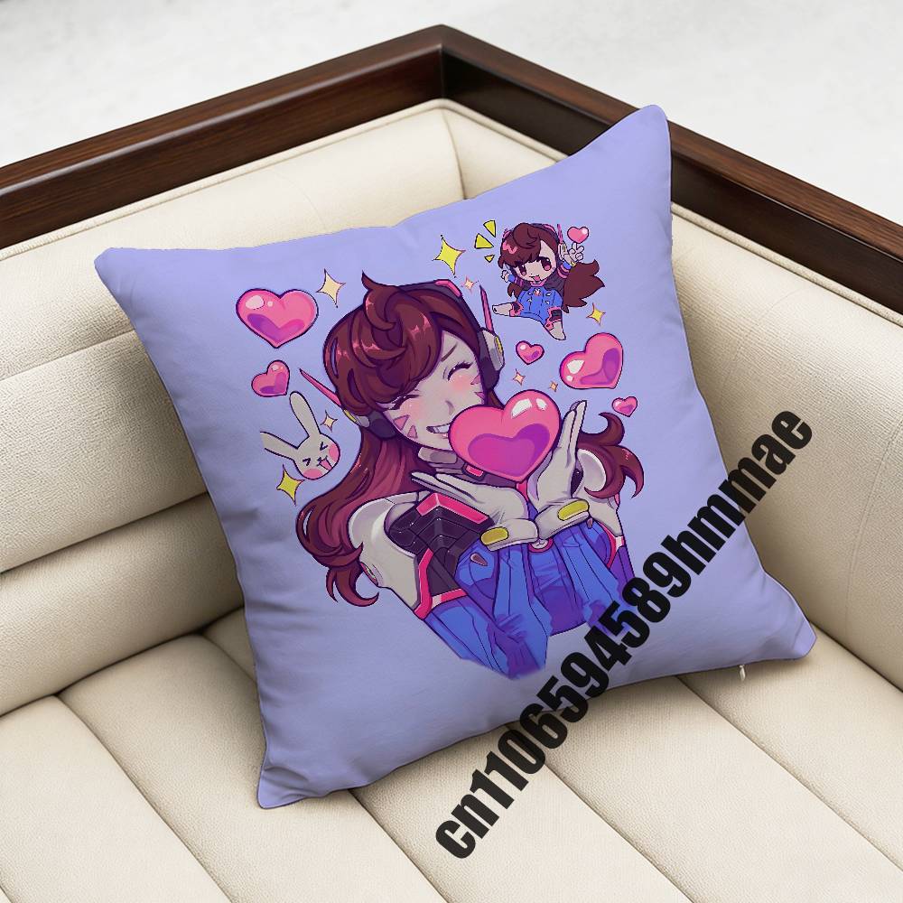 For Juno Ow DVA OOverwatch Throw Pillow Case Sham xcm xcm Square Home Pillowcase Cushion Cover