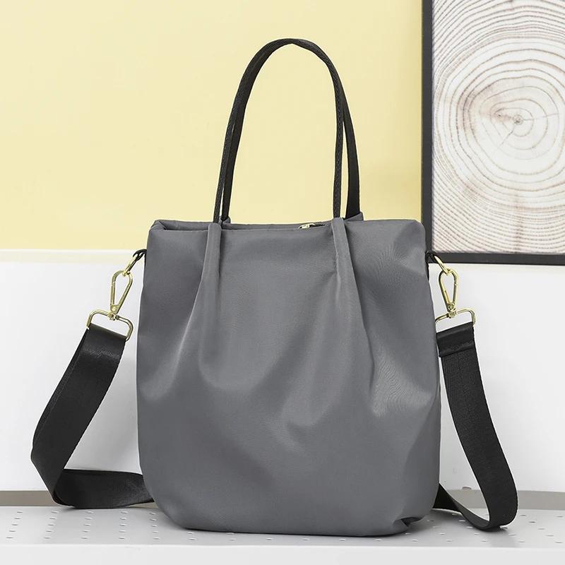 Women S Solid Compartment Interior Nylon Zipper Bags Large Capacity Casual High Quality Premium Durable Quality