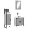 VidaXL 3-Piece Bathroom Furniture Set, Cabinets with Mirror, Interior Toilet Storage Unit, Modern, 3214823