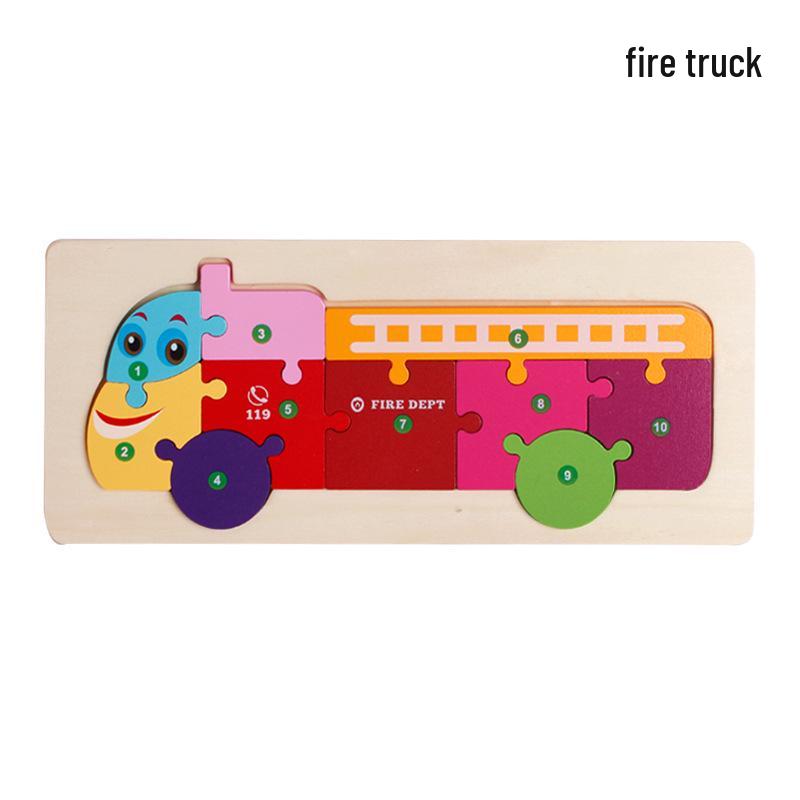 3D Wooden Transportation Animal Puzzle: Educational Jigsaw Board for Early Learning