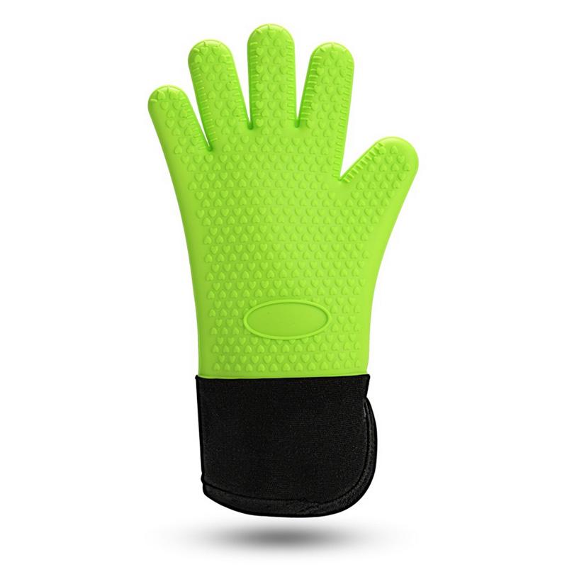 1-2Pcs Silicone Heat-Resistant Gloves Cooking Barbecue Gants Silicone Kitchen Microwave Mittens Grill Oven Anti-Scalding Mitts