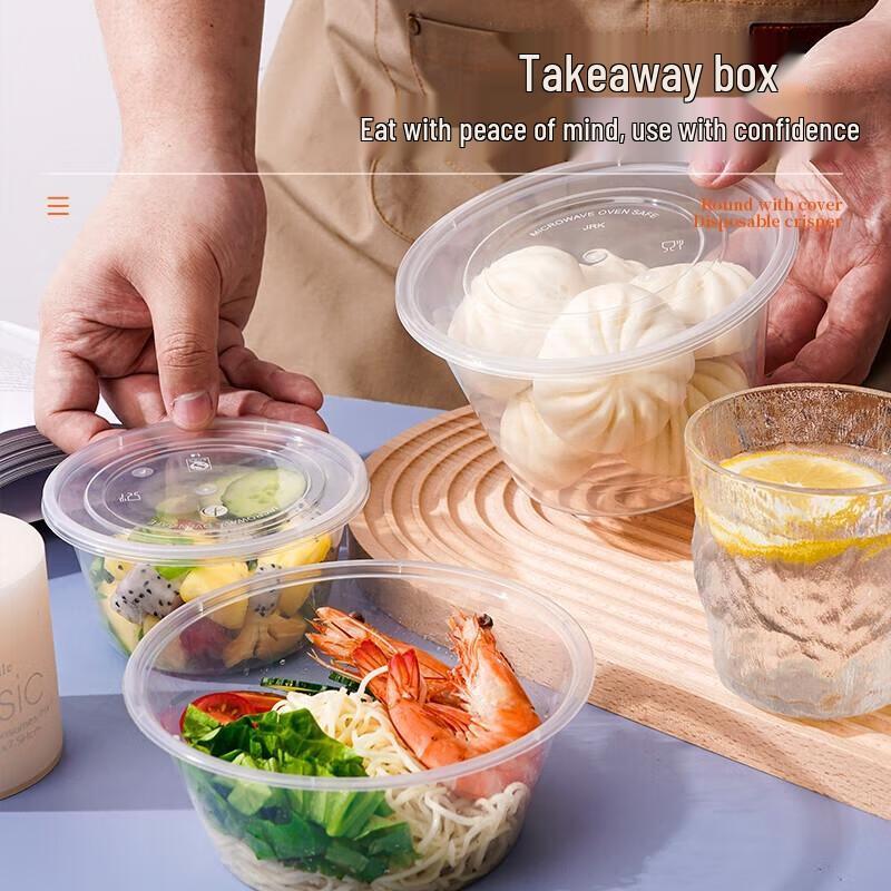 JINGRX Disposable Round Food Containers with Lids