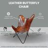 Leather Butterfly Chair || Folding Chair for Home Décor || Leather Recliner Chairs for Living Room (Cover with Black Leg)