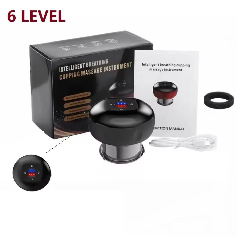 2026 New Muscle Recovery Rechargeable Electric Vacuum Cupping Set Wireless 6/12 Level Skin Scraping Massage Guasha Tool for Household Use