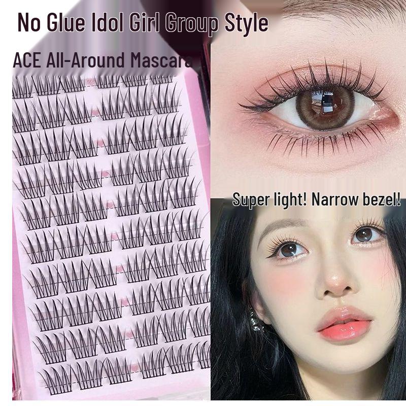Glue-Free Zhang Yuanying Style Idol ACE False Eyelashes: Natural, Realistic, Segmented, Various Specifications