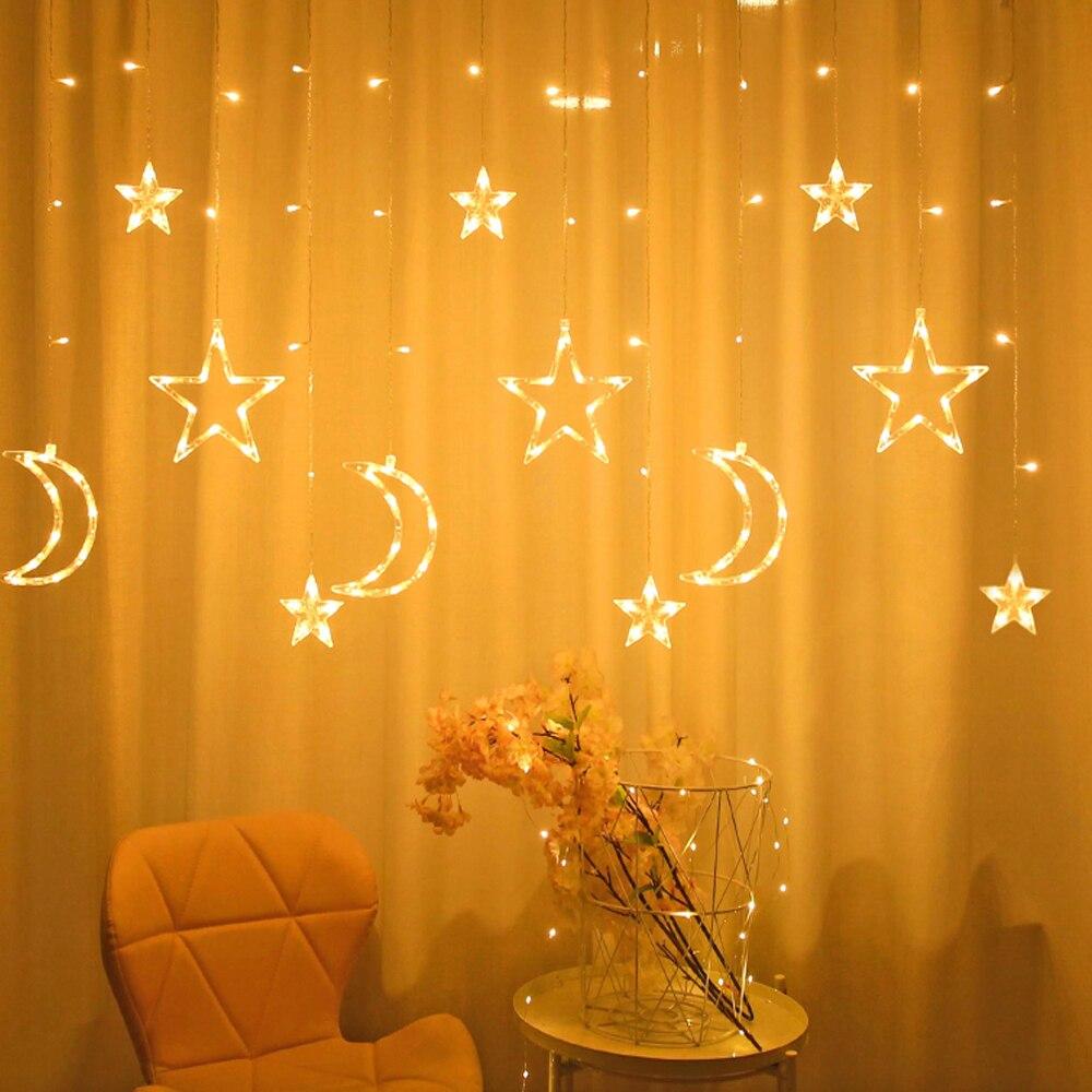 New Year Christmas Decorations for Home Star Curtain Lights Christmas Ornaments Christmas Tree Decorations Merry Christmas Gift