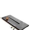 Handun Black Gold Stone Tea Tray with Integrated Drainage