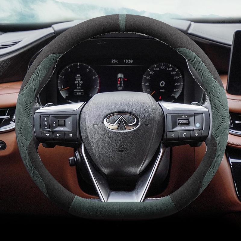 Wildleder-Lenkradabdeckung für Infiniti Q50L, QX50, QX60, QX55, Q70L - Für den Wintergebrauch